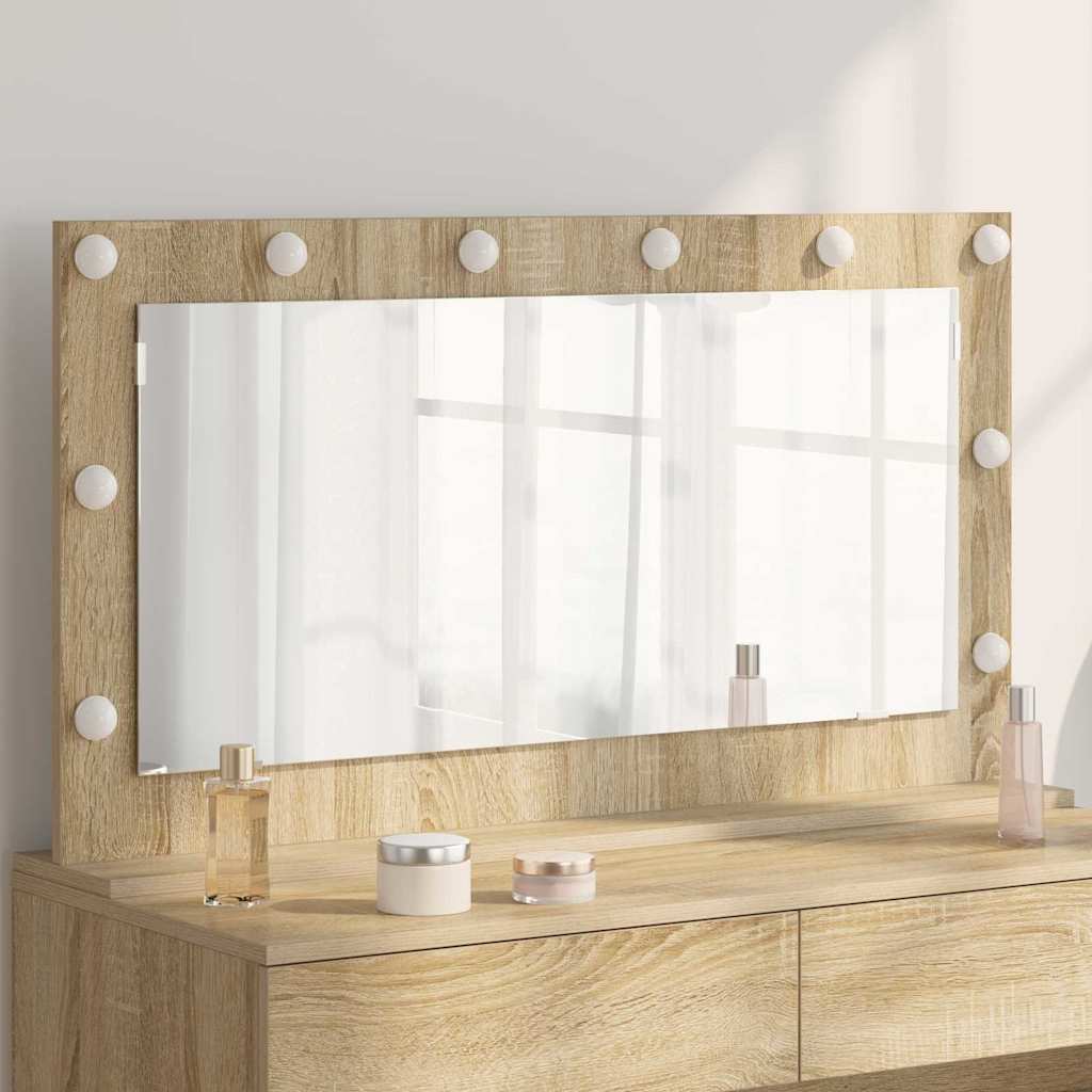 Vidaxx miroir de maquillage rectangulaire chêne sonoma 100 x 55 x 18 cm