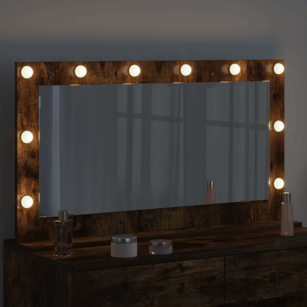 Vidaxx miroir de maquillage rectangulaire chêne fumé 100 x 55 x 18 cm