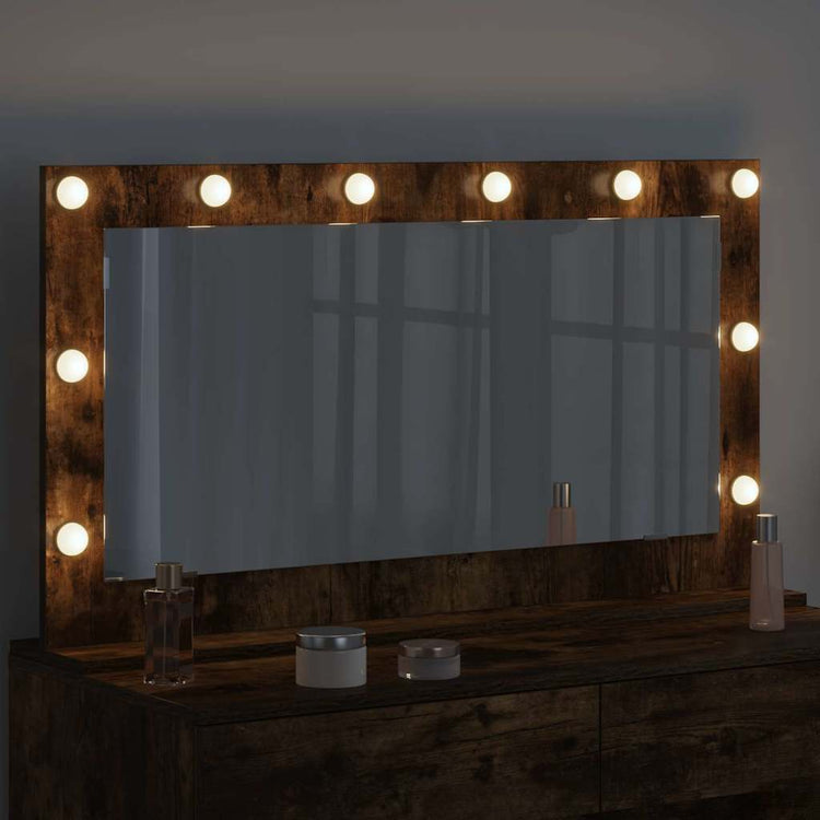 Vidaxx miroir de maquillage rectangulaire chêne fumé 100 x 55 x 18 cm