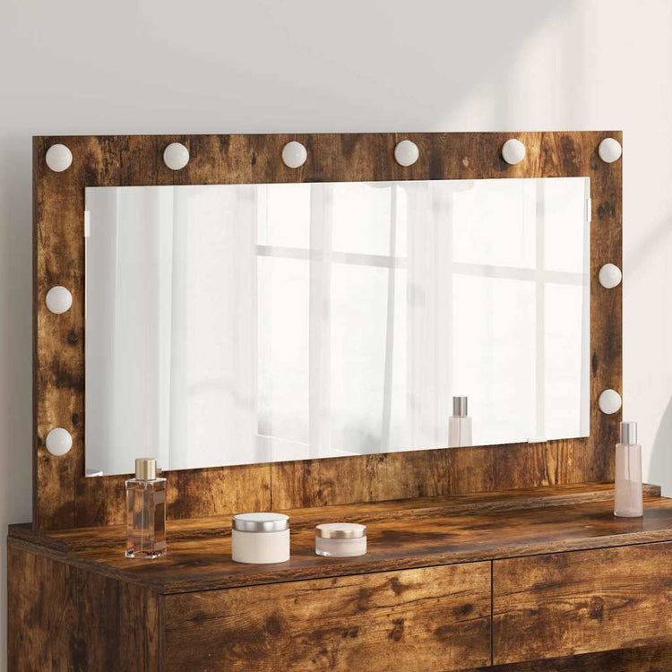 Vidaxx miroir de maquillage rectangulaire chêne fumé 100 x 55 x 18 cm