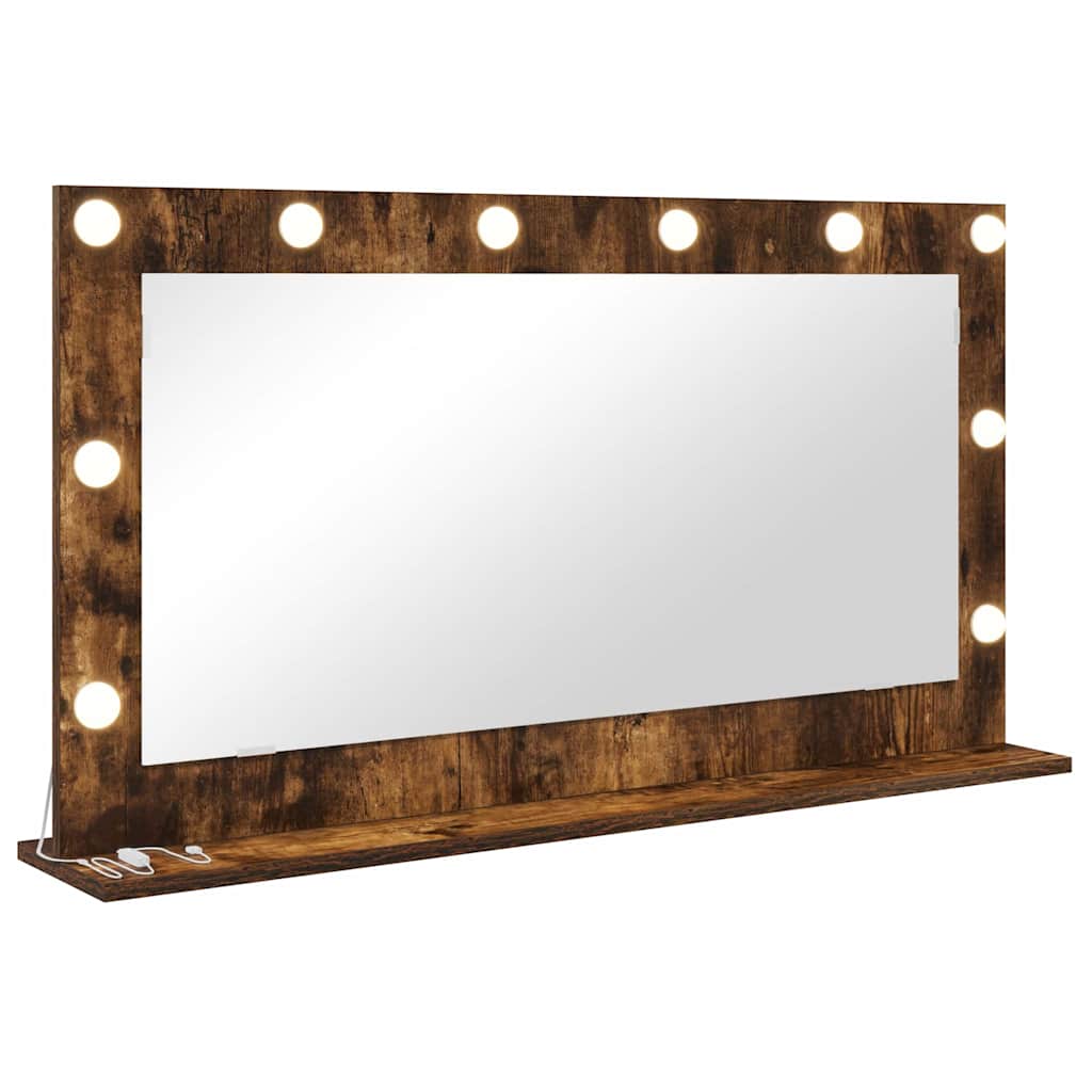Vidaxx miroir de maquillage rectangulaire chêne fumé 100 x 55 x 18 cm