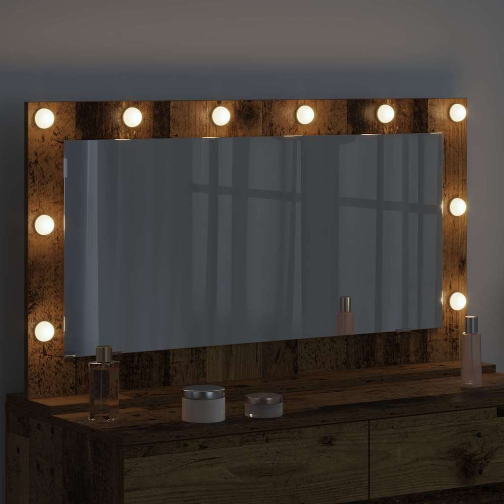 Vidaxx miroir de maquillage rectangulaire vieux bois 100 x 55 x 18 cm