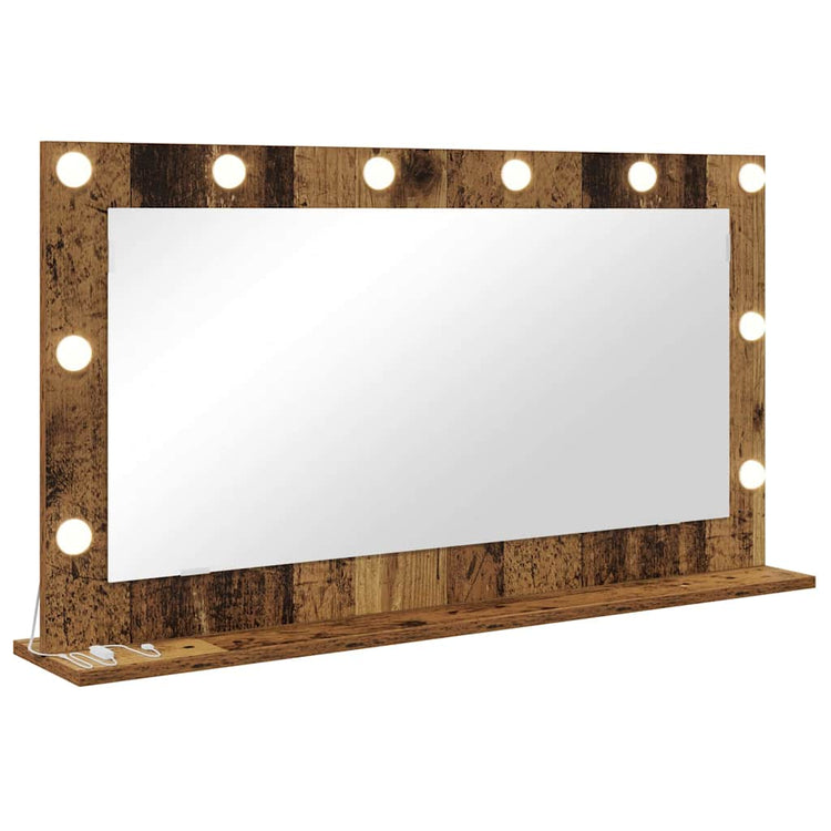 Vidaxx miroir de maquillage rectangulaire vieux bois 100 x 55 x 18 cm