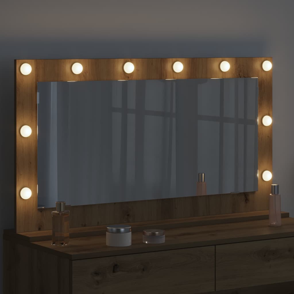 Vidaxx miroir de maquillage rectangulaire chêne artisanal 100 x 55 x 18 cm