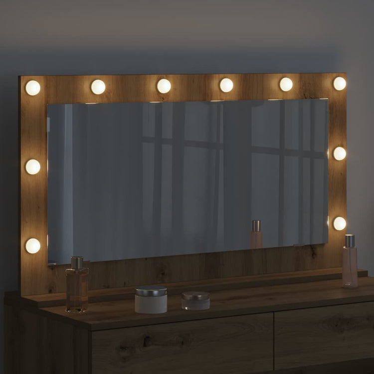 Vidaxx miroir de maquillage rectangulaire chêne artisanal 100 x 55 x 18 cm