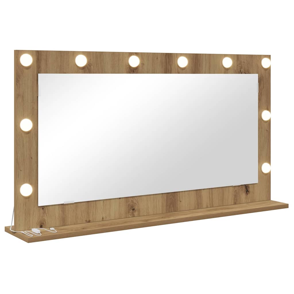 Vidaxx miroir de maquillage rectangulaire chêne artisanal 100 x 55 x 18 cm