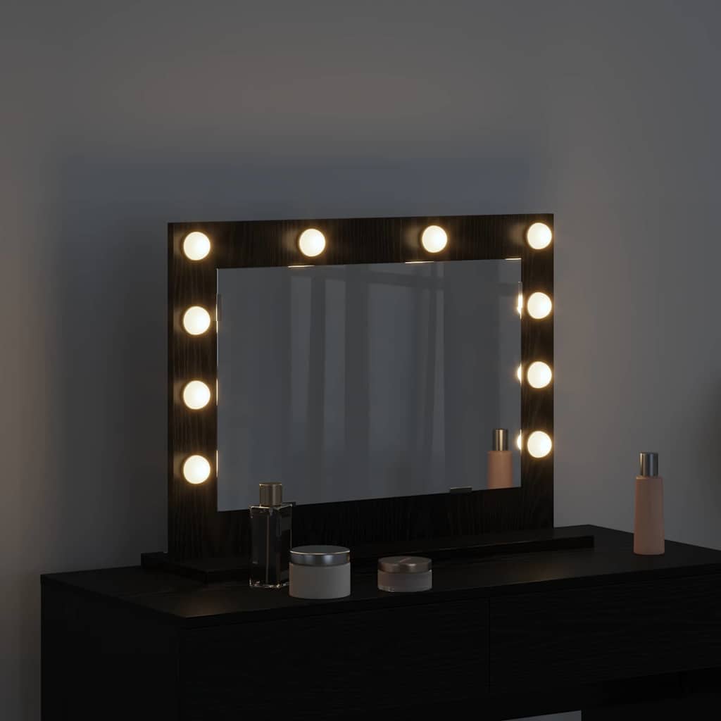 Vidaxx miroir de maquillage rectangulaire chêne noir 60 x 45 x 18 cm