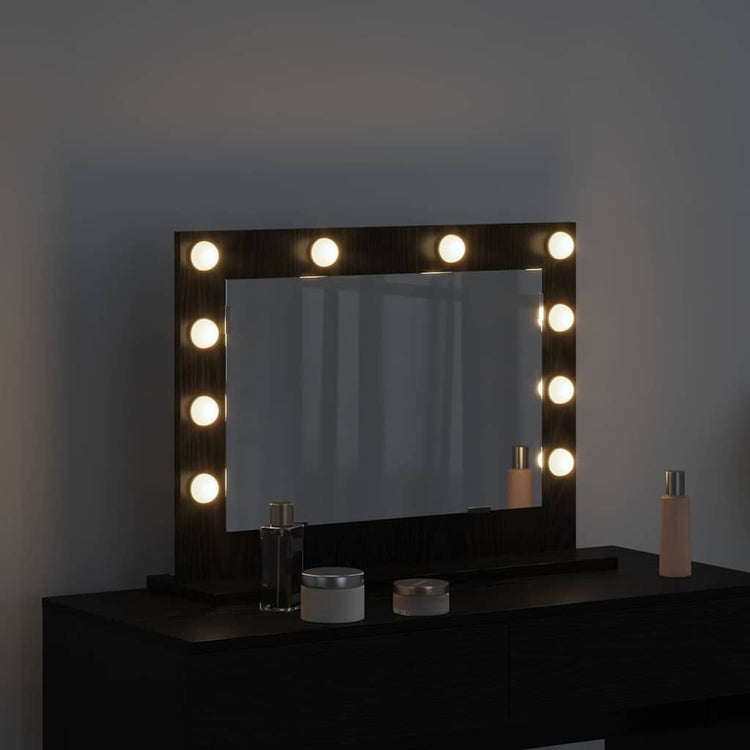 Vidaxx miroir de maquillage rectangulaire chêne noir 60 x 45 x 18 cm
