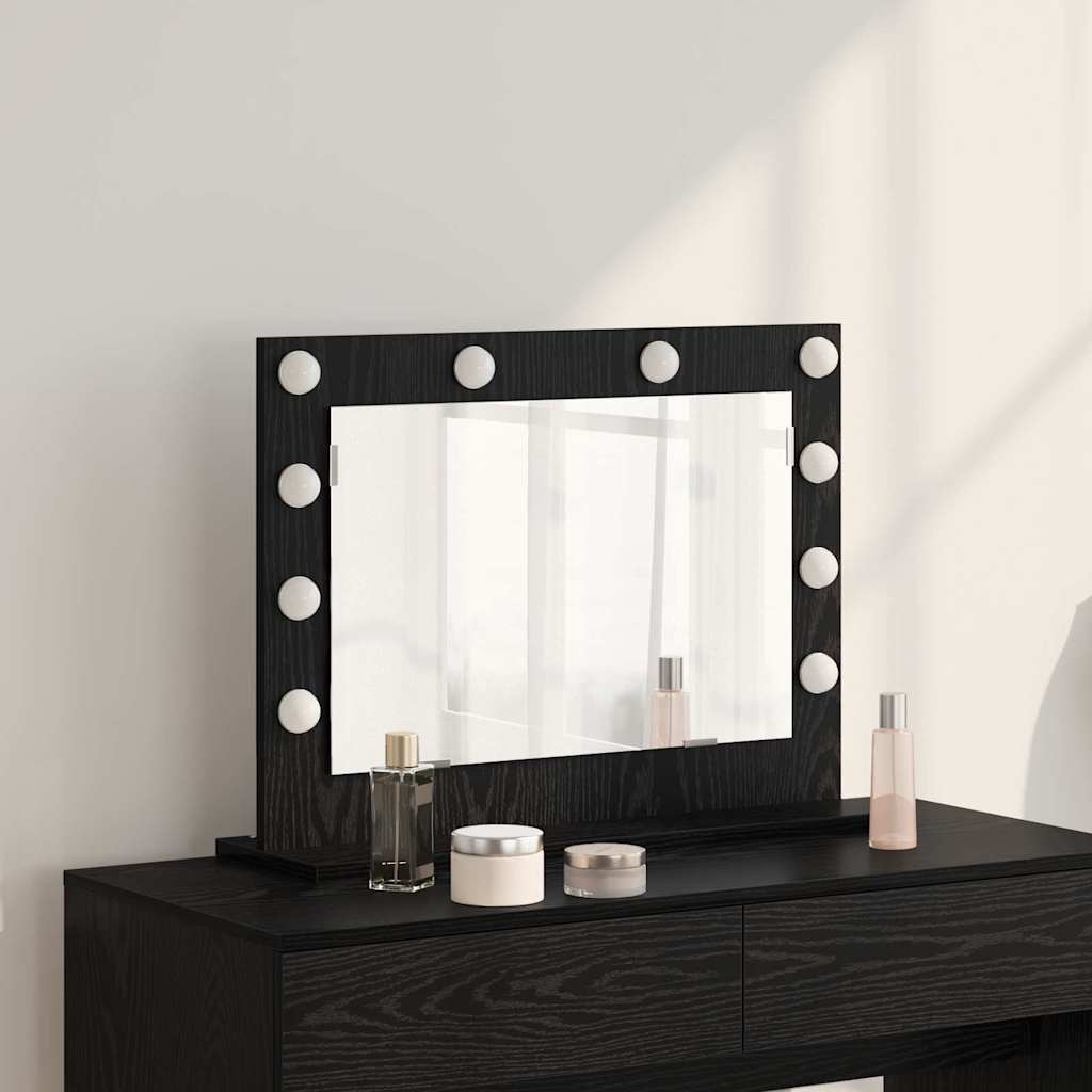 Vidaxx miroir de maquillage rectangulaire chêne noir 60 x 45 x 18 cm