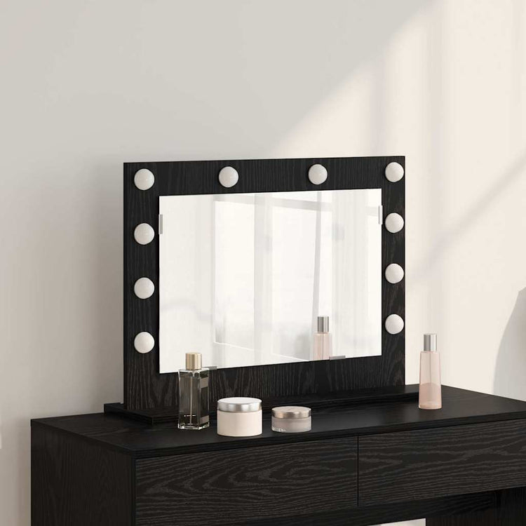 Vidaxx miroir de maquillage rectangulaire chêne noir 60 x 45 x 18 cm