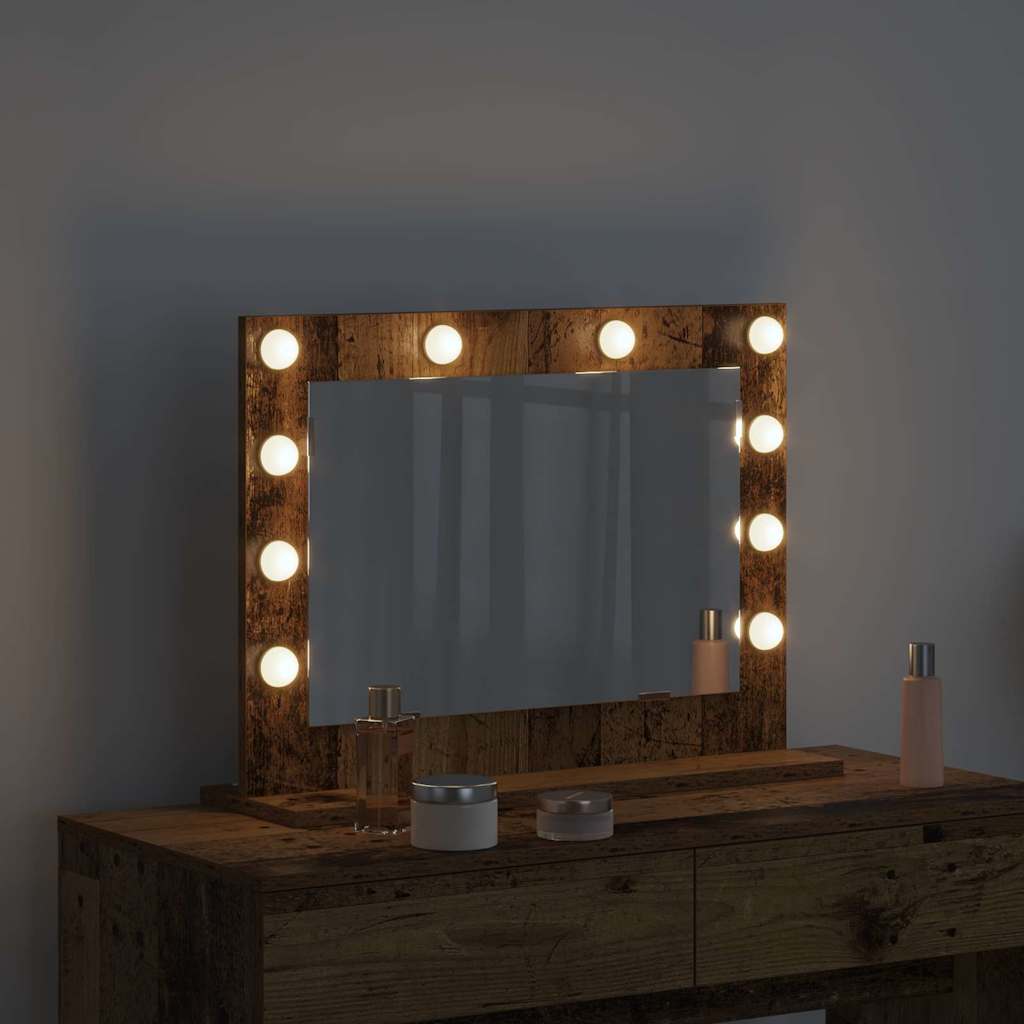 Vidaxx miroir de maquillage rectangulaire avec miroir vieux bois 60 x 45 x 18 cm