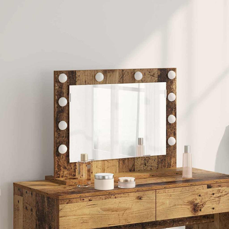 Vidaxx miroir de maquillage rectangulaire avec miroir vieux bois 60 x 45 x 18 cm