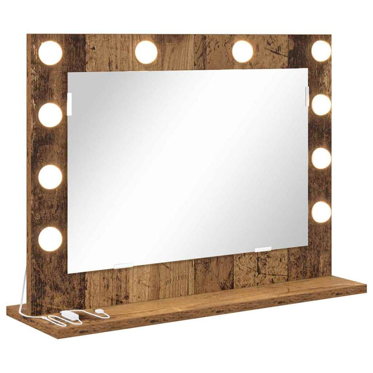 Vidaxx miroir de maquillage rectangulaire avec miroir vieux bois 60 x 45 x 18 cm