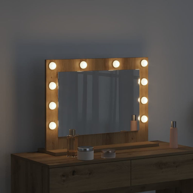 Vidaxx miroir de maquillage rectangulaire chêne artisanal 60 x 45 x 18 cm