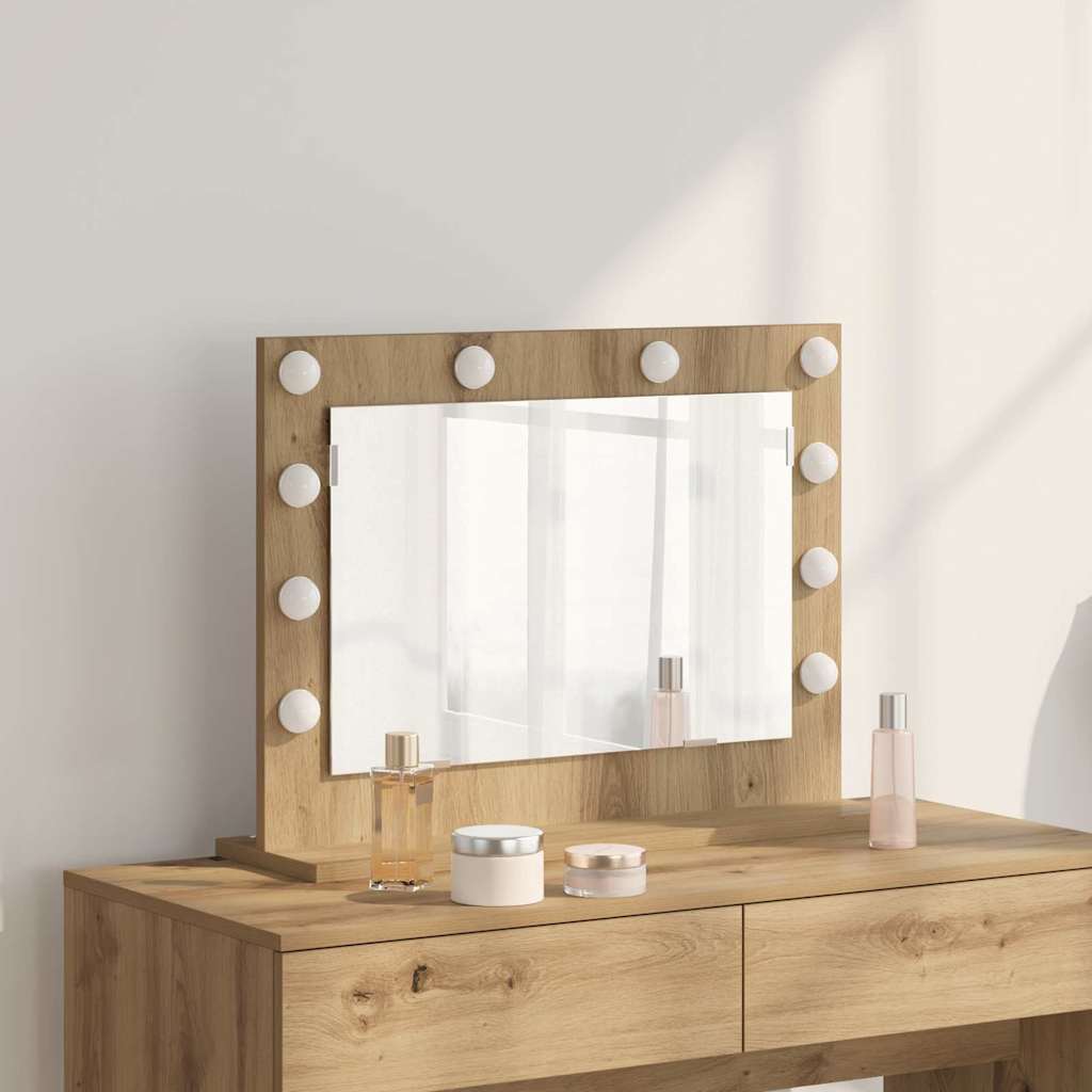 Vidaxx miroir de maquillage rectangulaire chêne artisanal 60 x 45 x 18 cm
