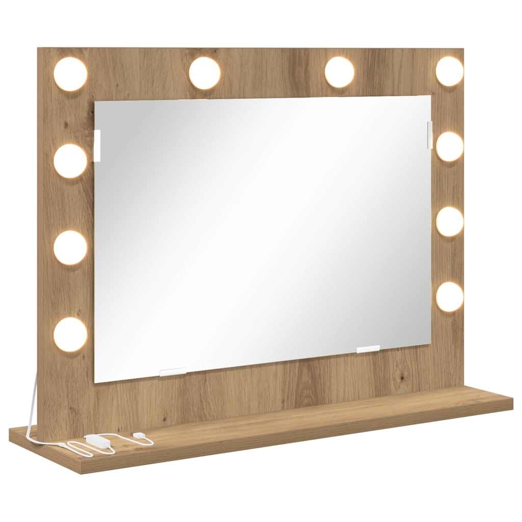 Vidaxx miroir de maquillage rectangulaire chêne artisanal 60 x 45 x 18 cm