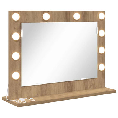 Vidaxx miroir de maquillage rectangulaire chêne artisanal 60 x 45 x 18 cm