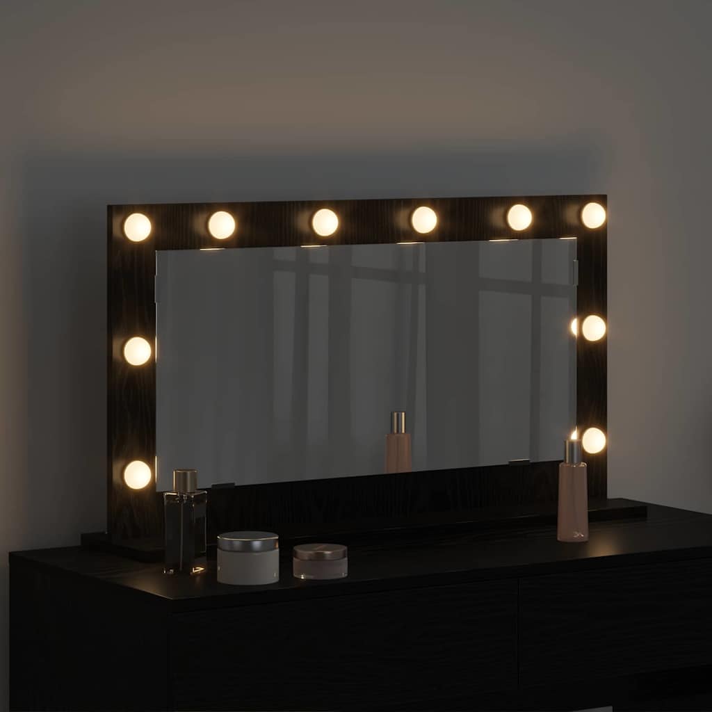 Vidaxx miroir de maquillage rectangulaire chêne noir 80 x 45 x 18 cm