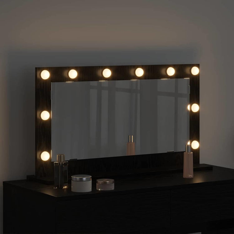 Vidaxx miroir de maquillage rectangulaire chêne noir 80 x 45 x 18 cm
