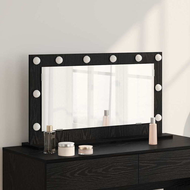 Vidaxx miroir de maquillage rectangulaire chêne noir 80 x 45 x 18 cm