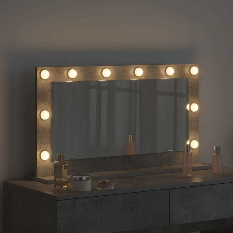 Vidaxx miroir de maquillage rectangulaire gris béton 80 x 45 x 18 cm