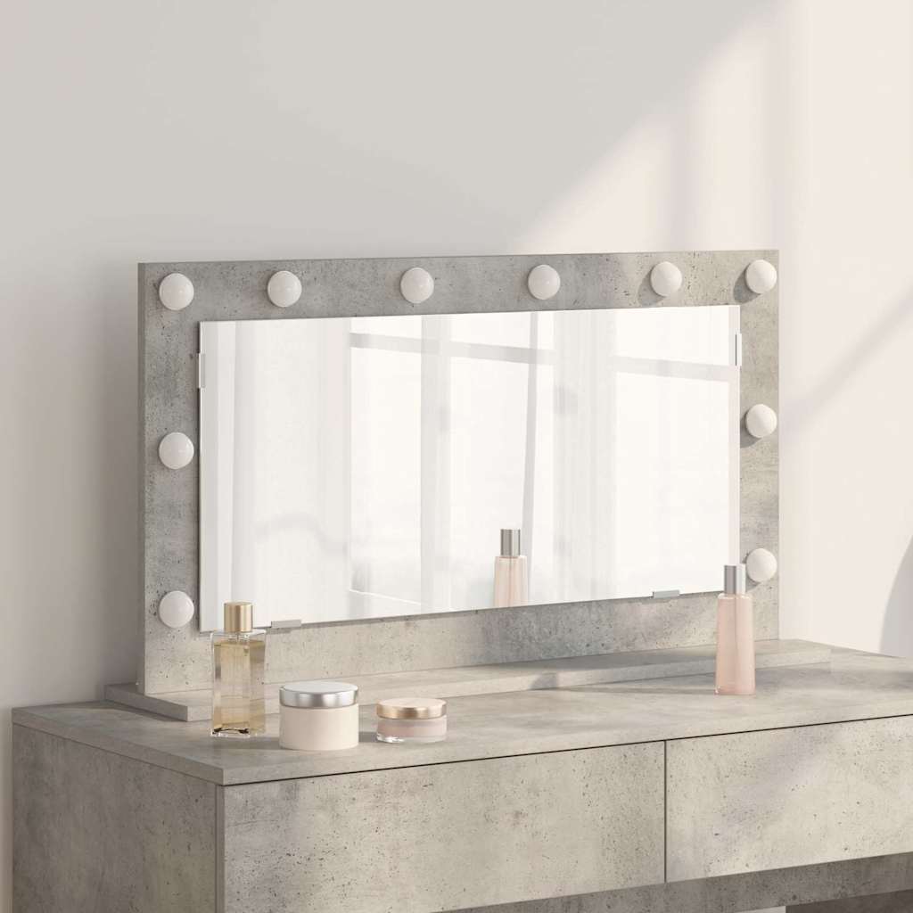Vidaxx miroir de maquillage rectangulaire gris béton 80 x 45 x 18 cm