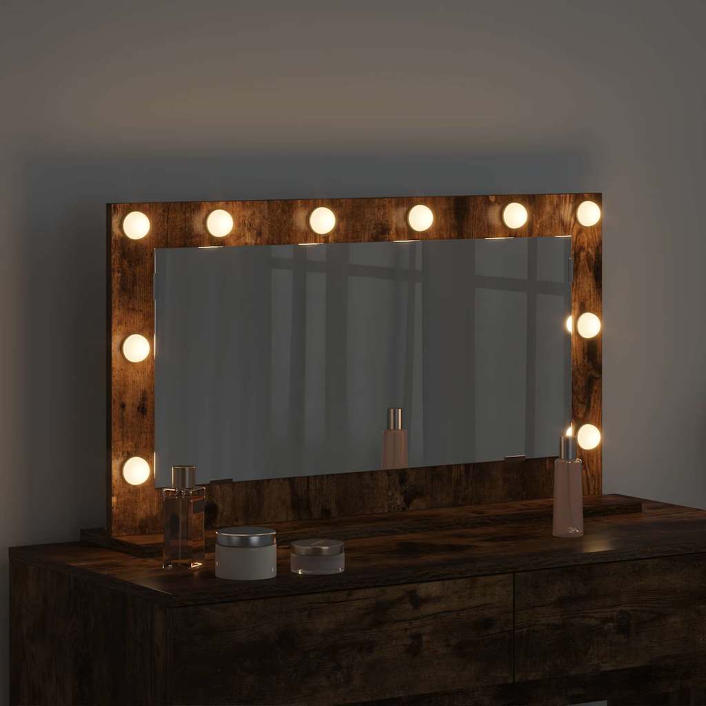 Vidaxx miroir de maquillage rectangulaire chêne fumé 80 x 45 x 18 cm