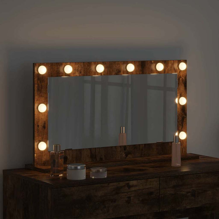 Vidaxx miroir de maquillage rectangulaire chêne fumé 80 x 45 x 18 cm