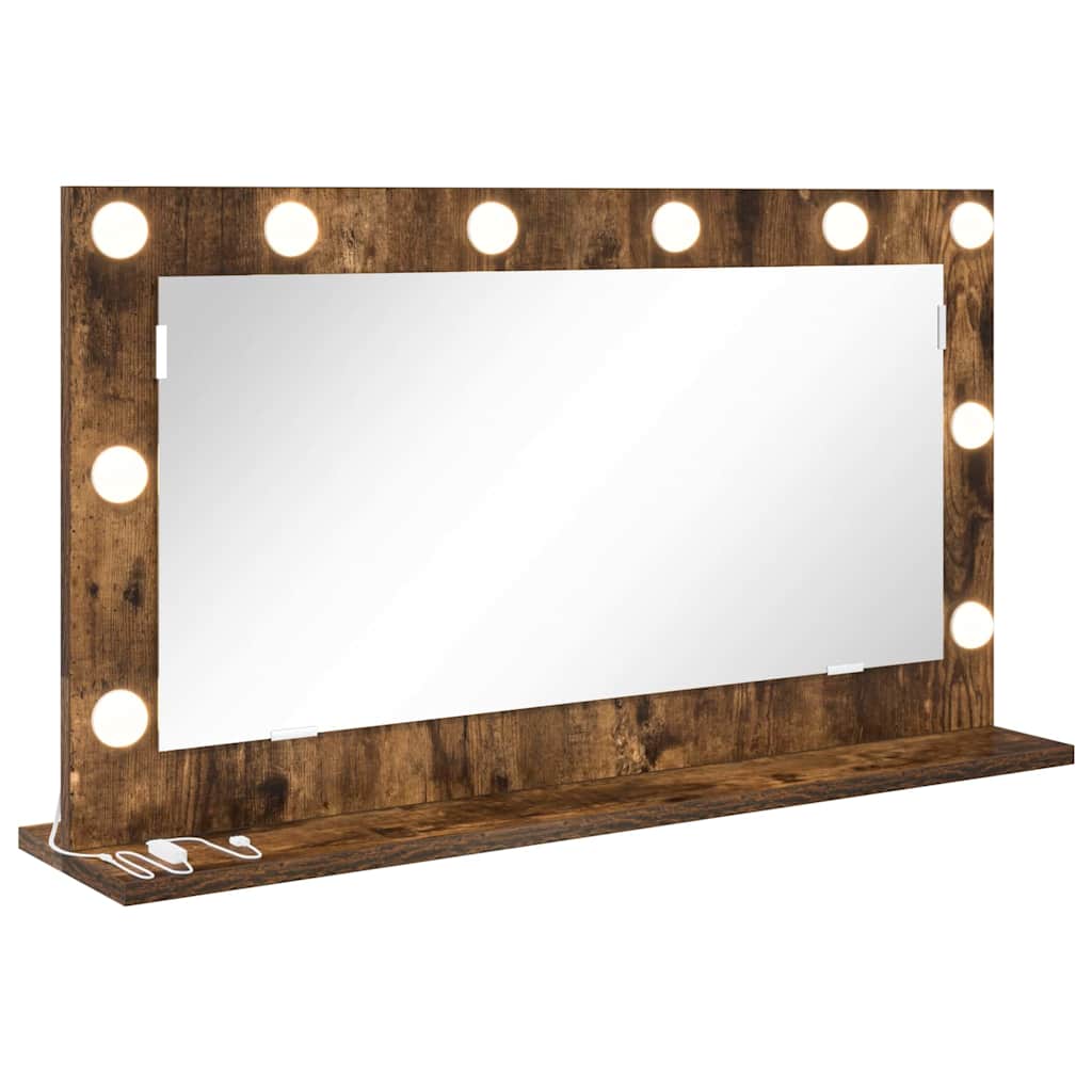 Vidaxx miroir de maquillage rectangulaire chêne fumé 80 x 45 x 18 cm