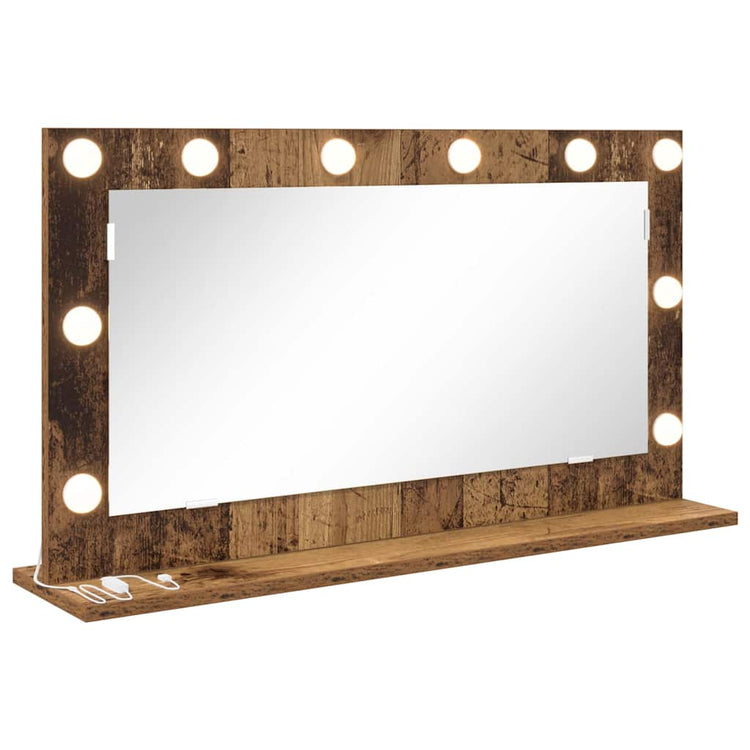 Vidaxx miroir de maquillage rectangulaire avec miroir vieux bois 80 x 45 x 18 cm