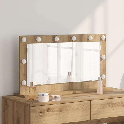 Vidaxx miroir de maquillage rectangulaire chêne artisanal 80 x 45 x 18 cm