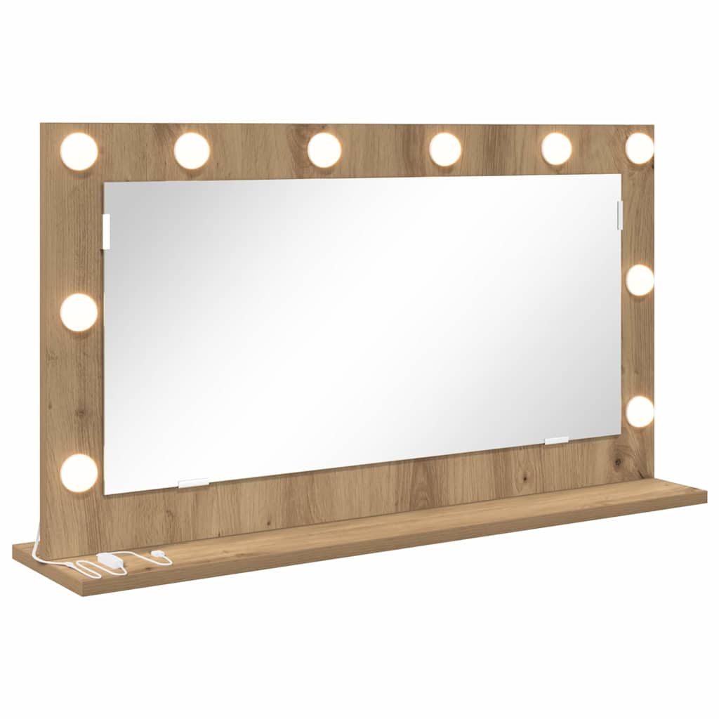 Vidaxx miroir de maquillage rectangulaire chêne artisanal 80 x 45 x 18 cm