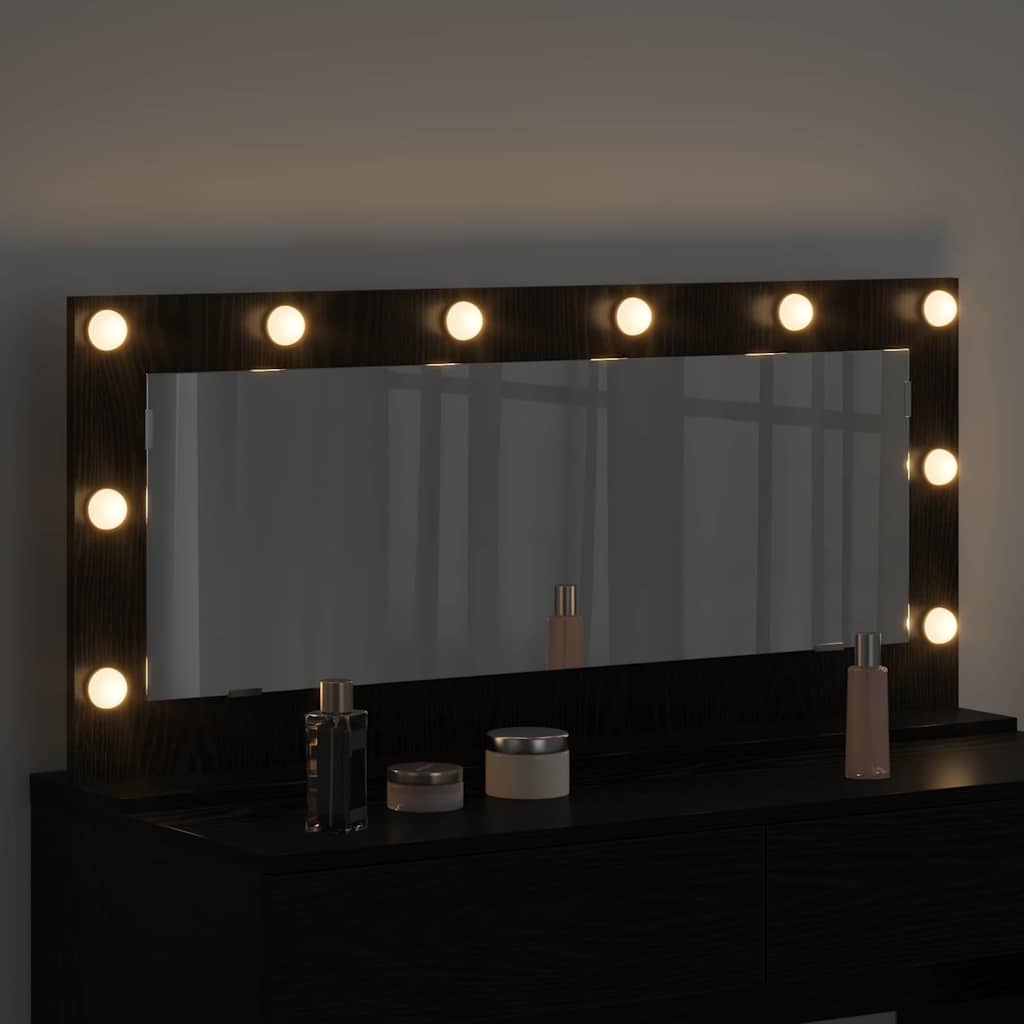 Vidaxx miroir de maquillage rectangulaire chêne noir 100 x 45 x 18 cm