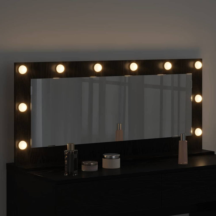 Vidaxx miroir de maquillage rectangulaire chêne noir 100 x 45 x 18 cm