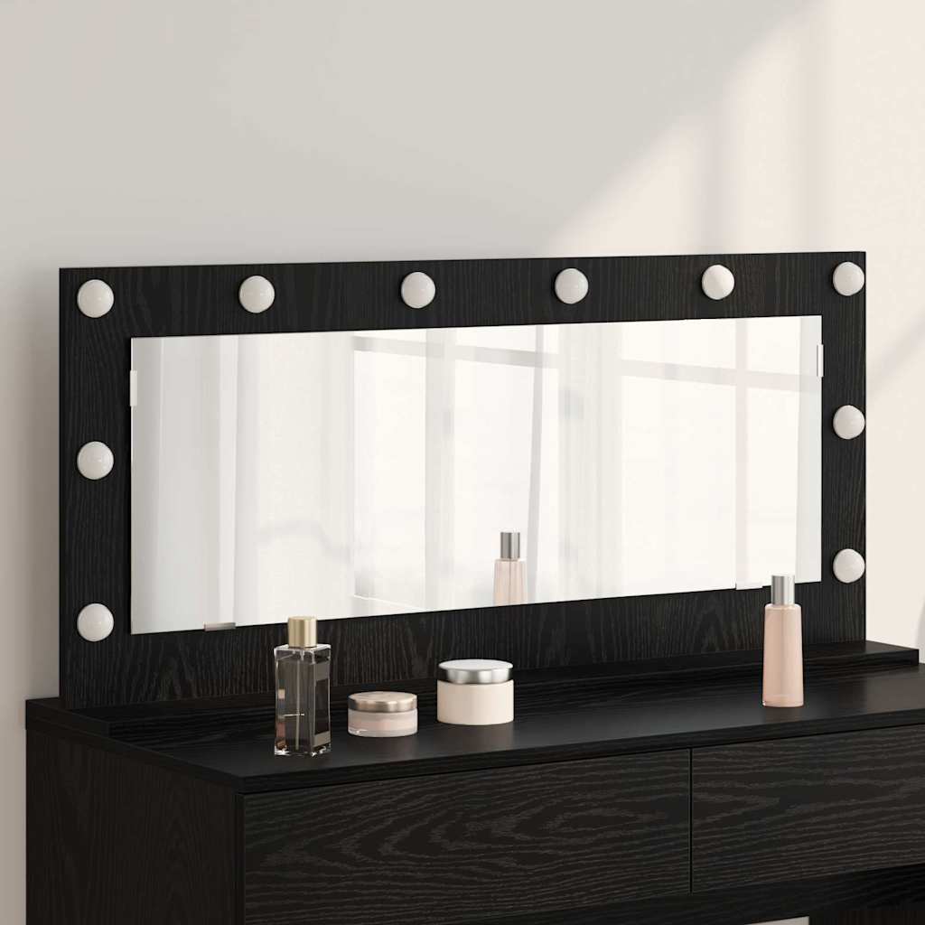 Vidaxx miroir de maquillage rectangulaire chêne noir 100 x 45 x 18 cm