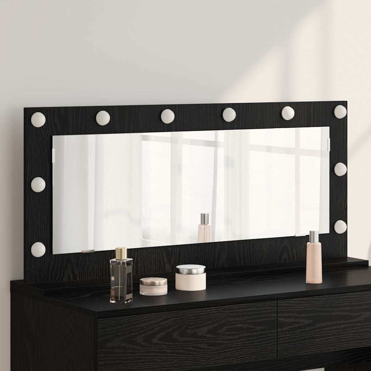 Vidaxx miroir de maquillage rectangulaire chêne noir 100 x 45 x 18 cm