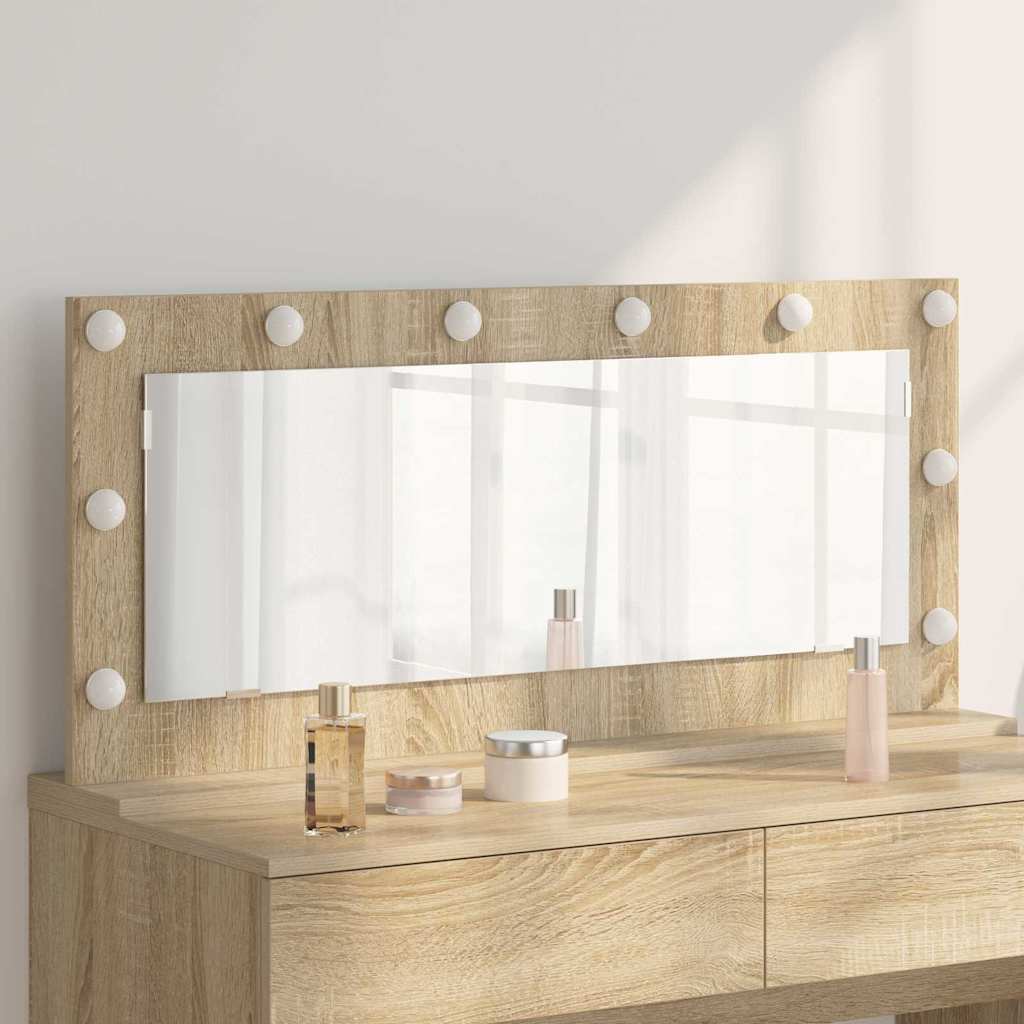Vidaxx miroir de maquillage rectangulaire chêne sonoma 100 x 45 x 18 cm