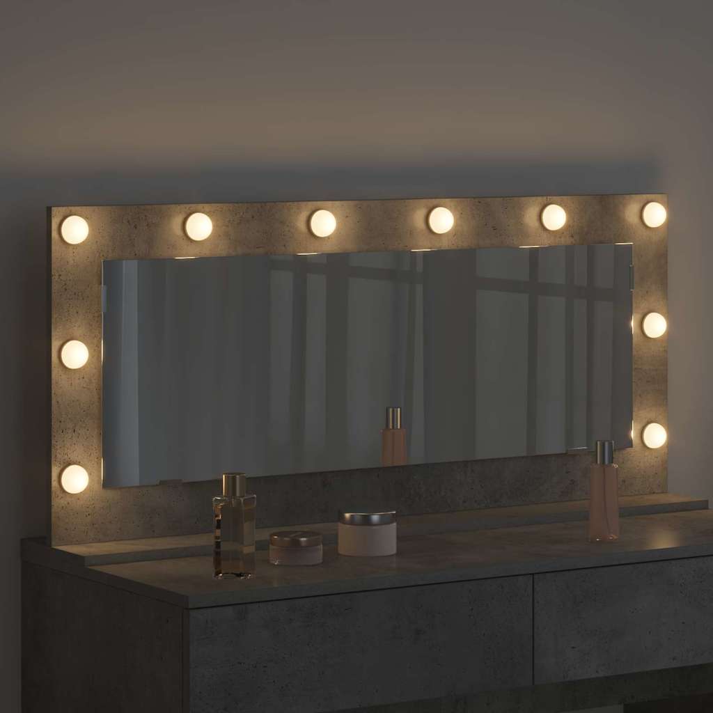 Vidaxx miroir de maquillage rectangulaire gris béton 100 x 45 x 18 cm