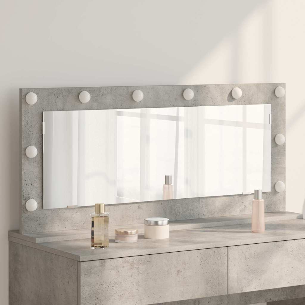 Vidaxx miroir de maquillage rectangulaire gris béton 100 x 45 x 18 cm