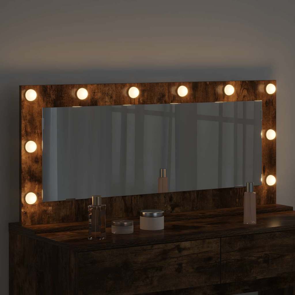 Vidaxx miroir de maquillage rectangulaire chêne fumé 100 x 45 x 18 cm
