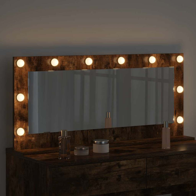 Vidaxx miroir de maquillage rectangulaire chêne fumé 100 x 45 x 18 cm