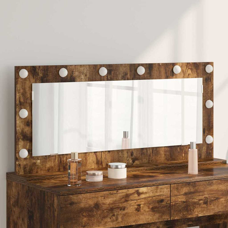 Vidaxx miroir de maquillage rectangulaire chêne fumé 100 x 45 x 18 cm
