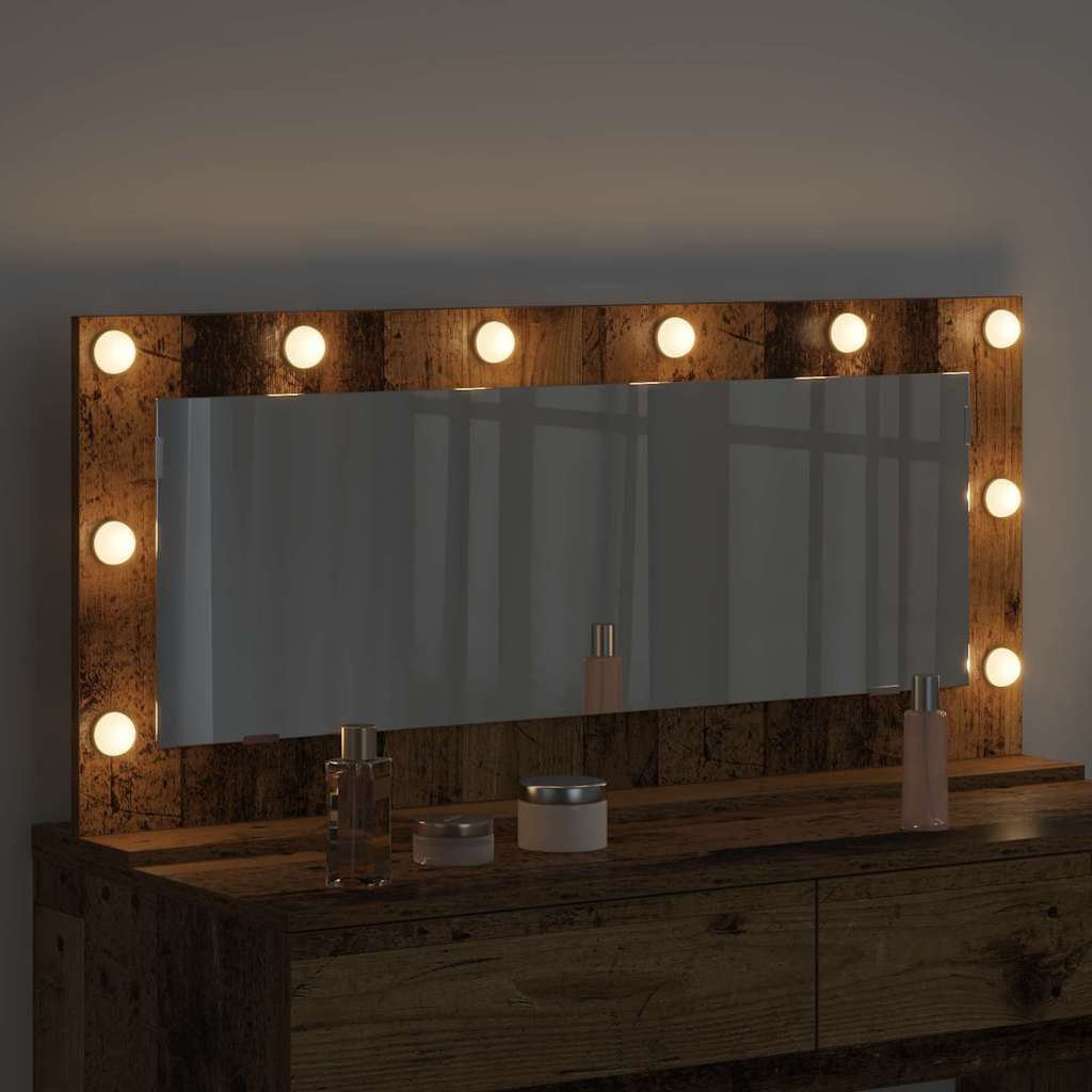 Vidaxx miroir de maquillage rectangulaire vieux bois 100 x 45 x 18 cm