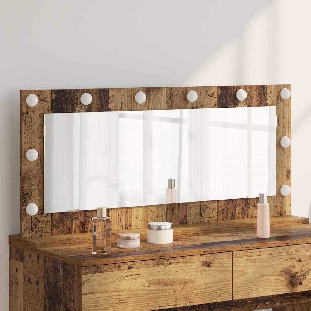 Vidaxx miroir de maquillage rectangulaire vieux bois 100 x 45 x 18 cm