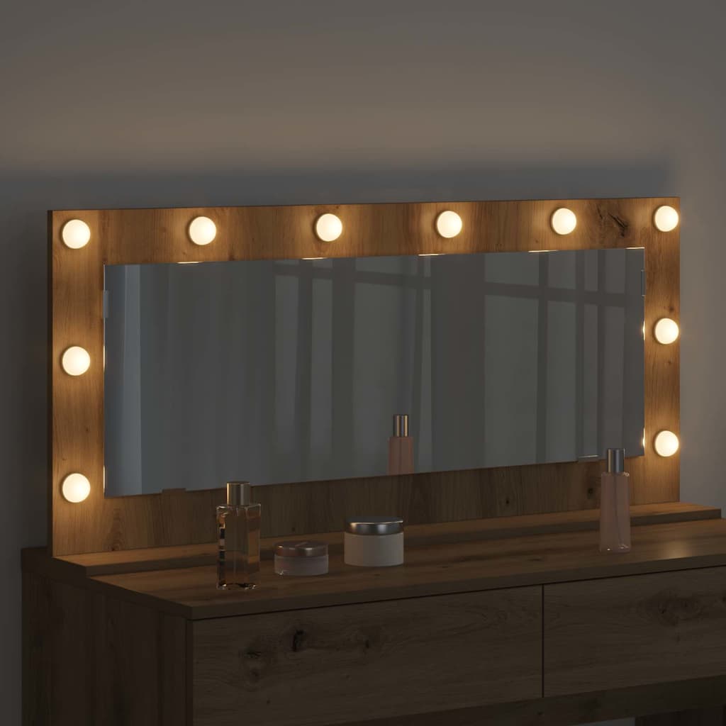 Vidaxx miroir de maquillage rectangulaire chêne artisanal 100 x 45 x 18 cm