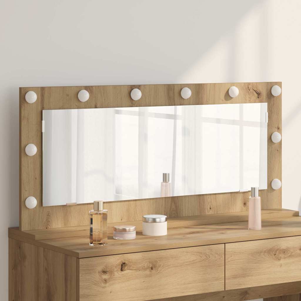 Vidaxx miroir de maquillage rectangulaire chêne artisanal 100 x 45 x 18 cm