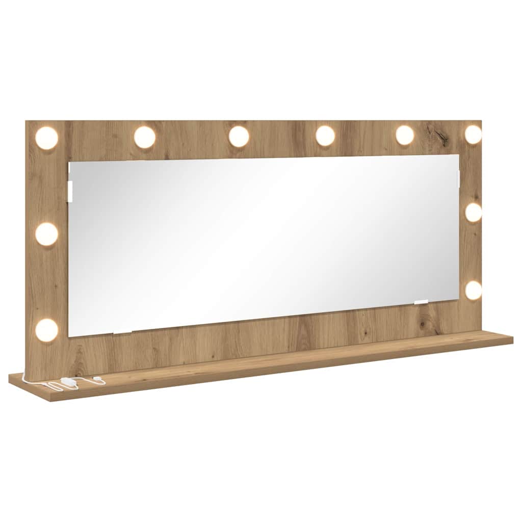 Vidaxx miroir de maquillage rectangulaire chêne artisanal 100 x 45 x 18 cm