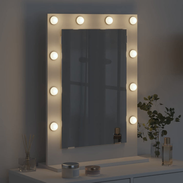 Vidaxx miroir de maquillage blanc 70 x 50 x 18 cm verre et bois avec plastique