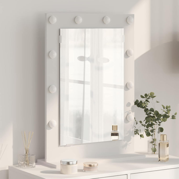 Vidaxx miroir de maquillage blanc 70 x 50 x 18 cm verre et bois avec plastique