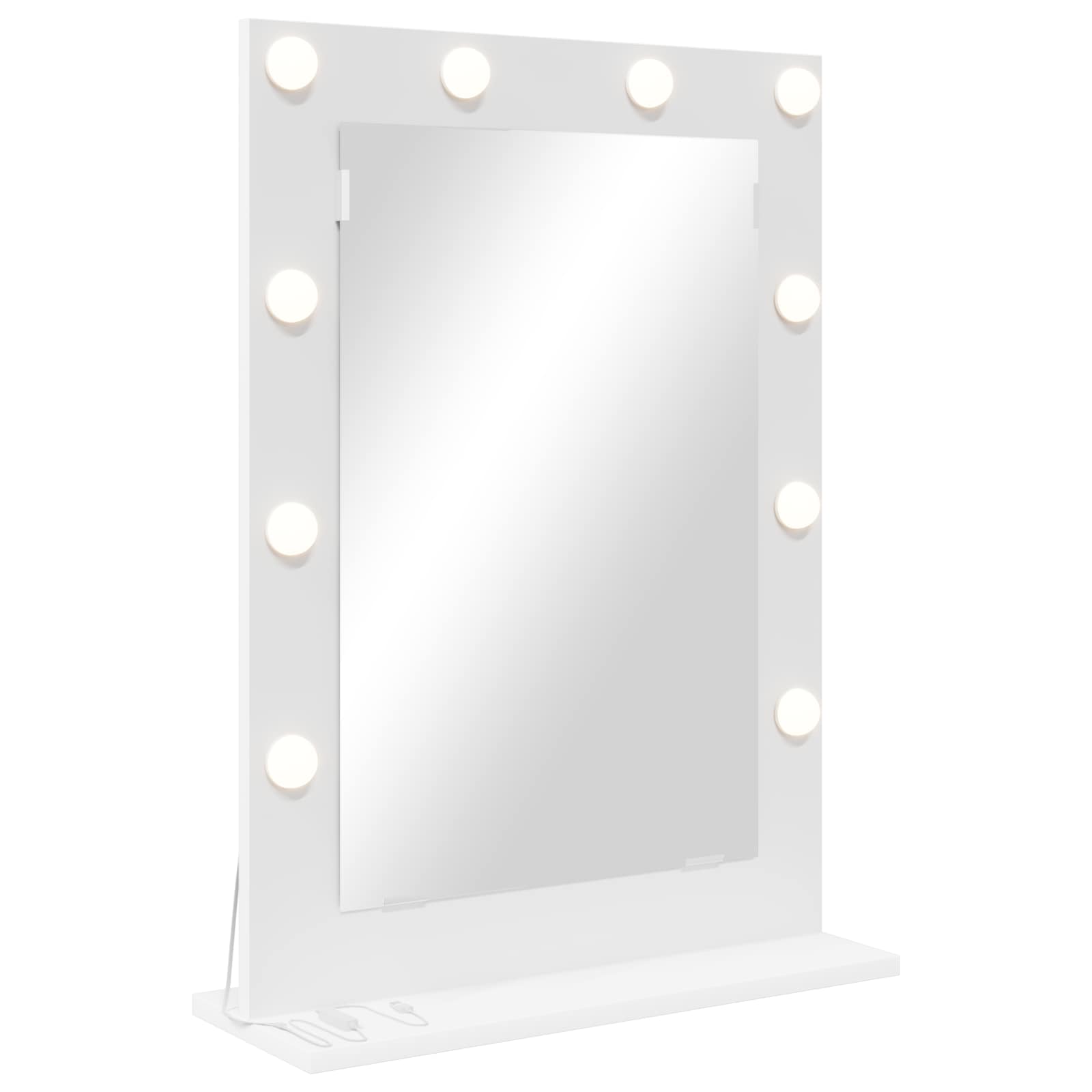 Vidaxx miroir de maquillage blanc 70 x 50 x 18 cm verre et bois avec plastique